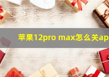 苹果12pro max怎么关app